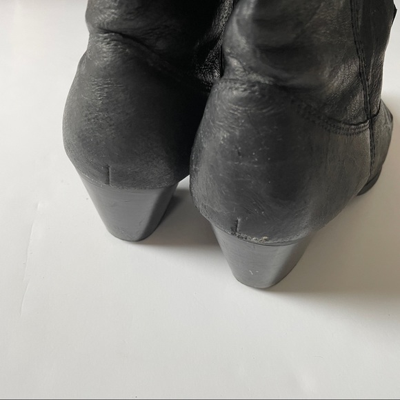 Black Cowboy Boots With Silver Toe Detail Size 8.5/9 - Picture 5 of 10